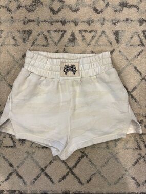 Darc Sport White Cream Athletic Shorts with Elastic Waist